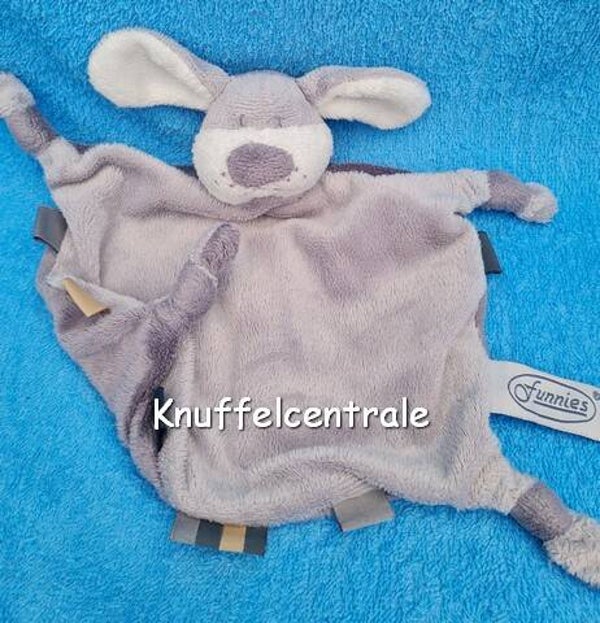 Funnies Hond konijn grijs knuffeldoek (zonder label)