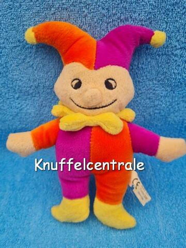 Hema clown harlekijn nar paars oranje geel knuffel