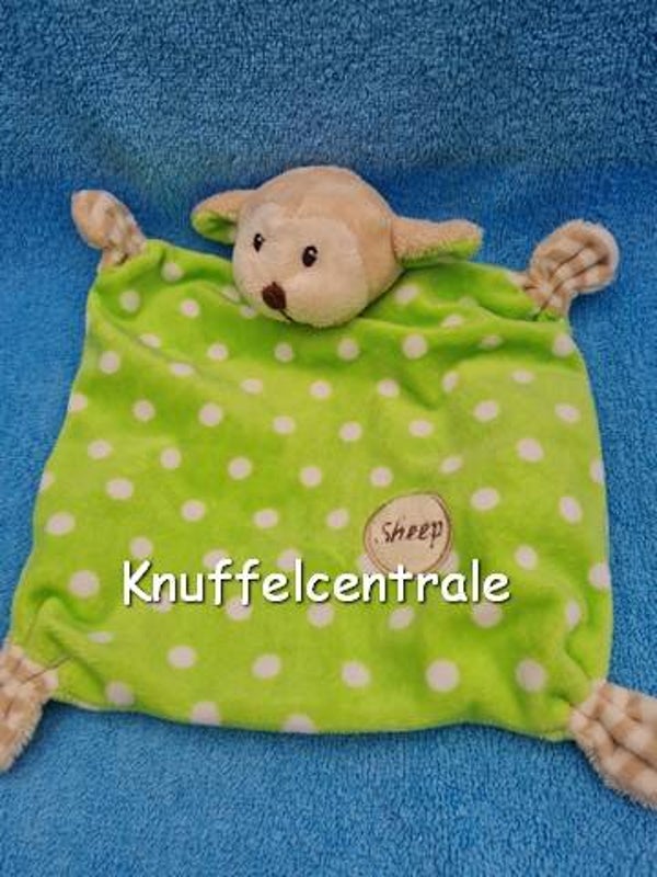 Wibra schaap knuffeldoek groen met knisper (zonder label)