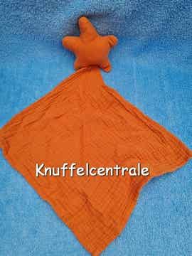 Zeeman ster knuffeldoek hydrofiel bruin rood katoen