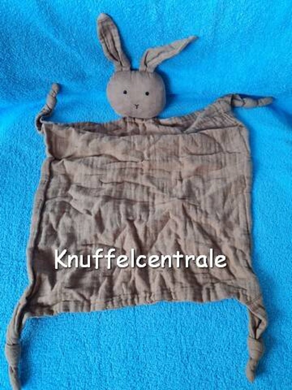 Merk onbekend Konijn knuffeldoek bruin  katoen hydrofiel (als Liewood)  (zonder label)
