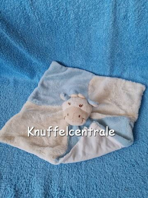 Merk onbekend koe knuffeldoek wit blauw (zonder label)