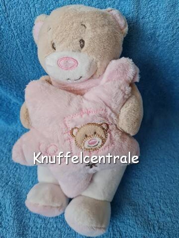 Toys beer met roze ster + sjaaltje 25 cm