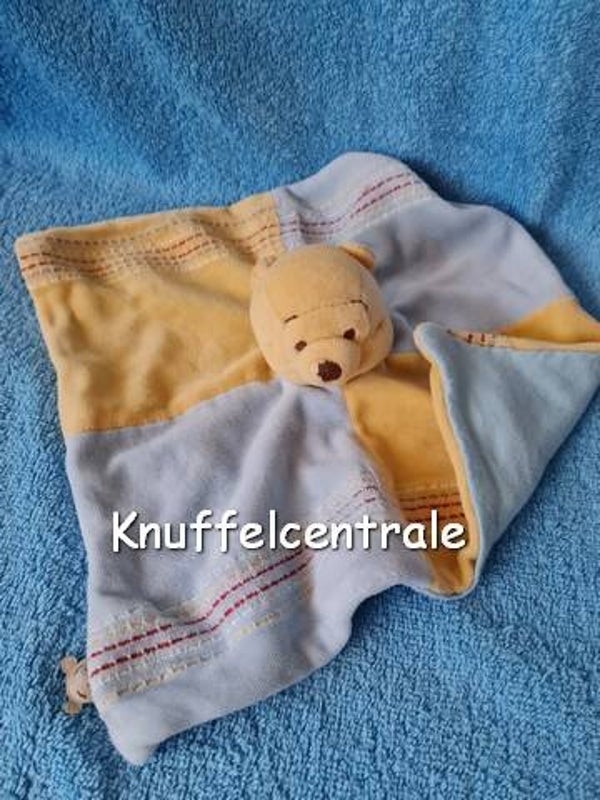 Winnie the Pooh knuffeldoek Disney blauw geel katoen onderkant (zonder label)