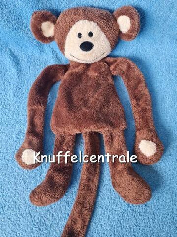 Difrax aap Mario knuffeldoek langharig velours bruin 33 cm (zonder label)