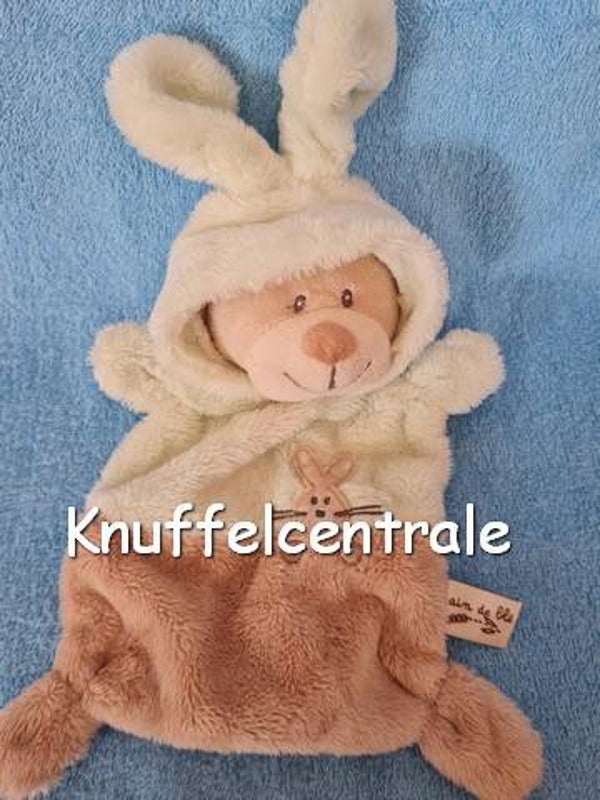 Grain de Blé Zannier beer mintgroen beige knuffeldoek als konijn