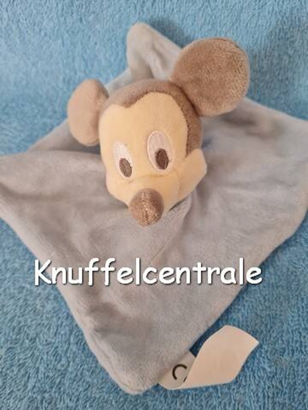 Disney Nicotoy Mickey Mouse blauw grijs creme kuffeldoekje