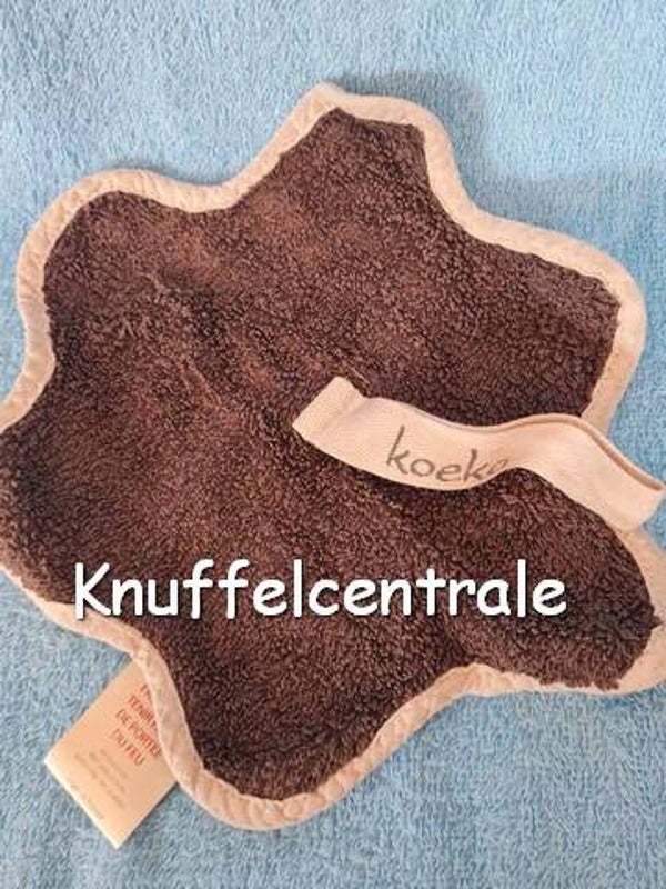 Koeka speendoek knuffeldoek donkergrijs bruingrijs badstof 22 cm