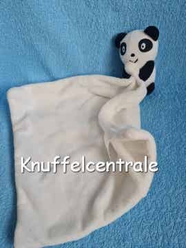 Zeeman panda pandabeer met wit knuffeldoek en rammel