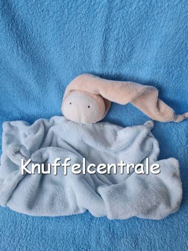 Difrax softdoek groot lichtblauw, creme opengeklapt (zonder label + klein mankement)