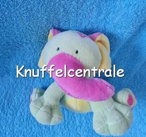 Merk onbekend olifant knuffel zittend groen geel roze