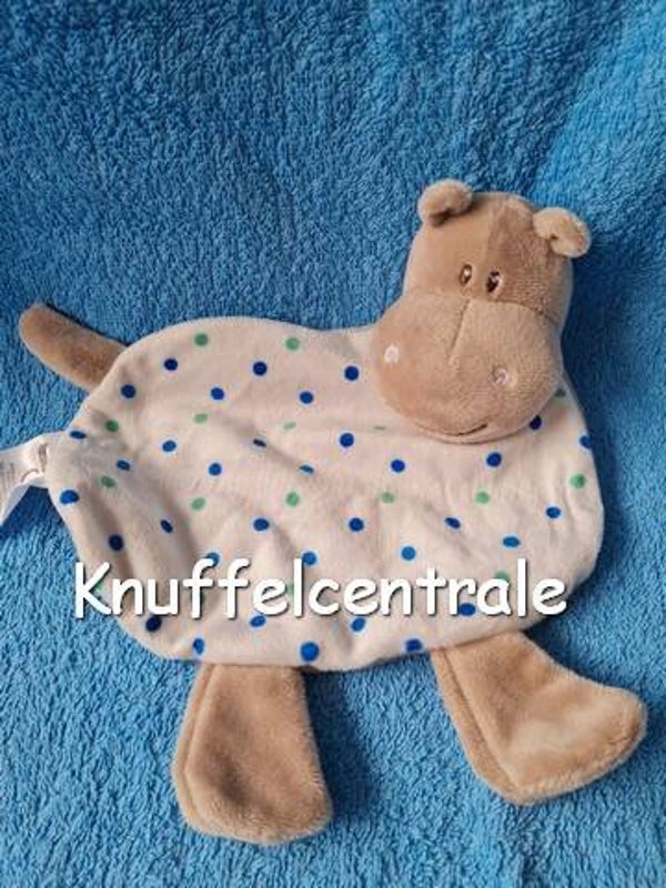 Ergee van de KIK Nijlpaard hippo met knuffeldoek grijs + stipjes