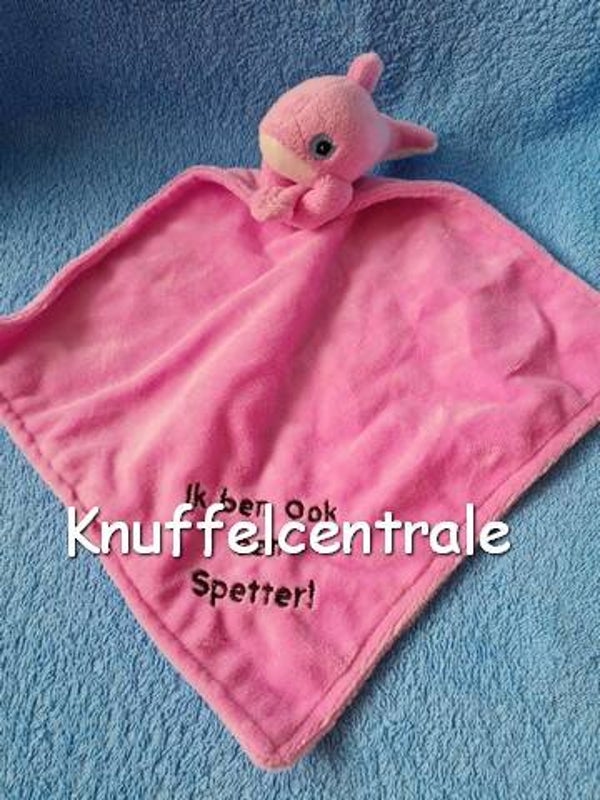 Aspro Ocio dolfijn knuffeldoek roze Ik ben ook een spetter! (zonder label)