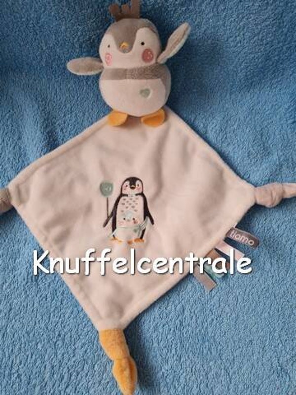 Tiamo Pinguin op wit knuffeldoek Lou-Lou (zonder label)