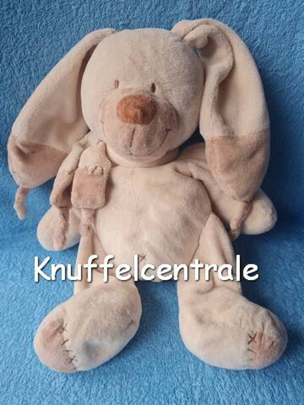 Nicotoy Konijn bruin ecru met sjaaltje 30 cm