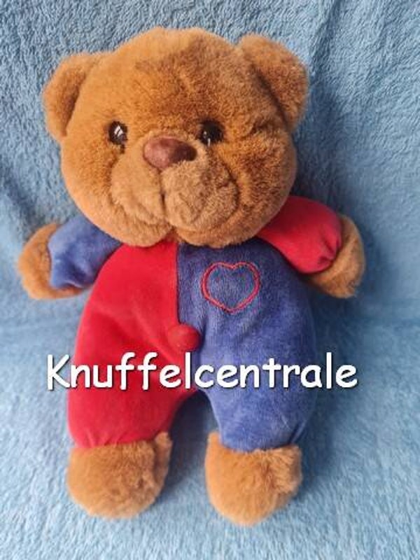 Tiamo beer bruin met rood/blauw velours lijf Vintage 22 cm