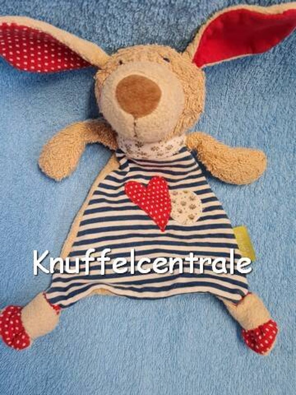 Sigikid hond knuffeldoek 25 cm badstof katoen