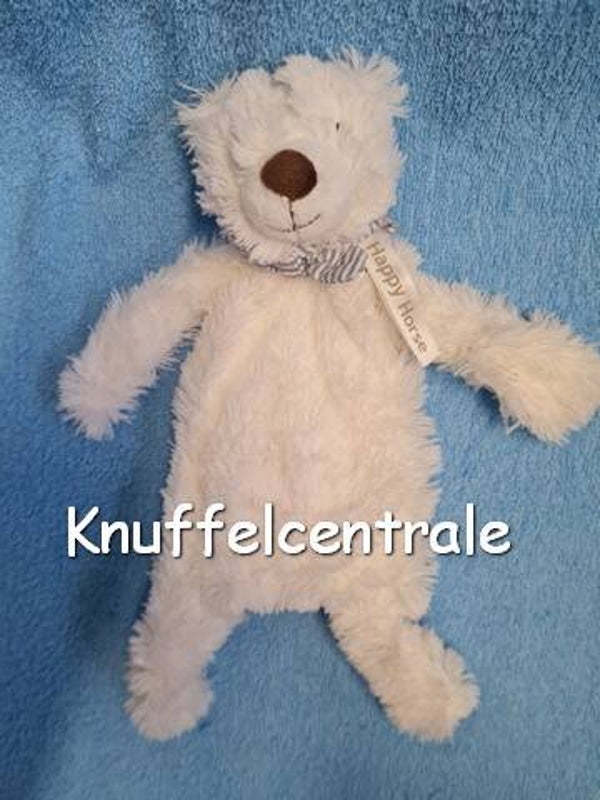 Happy Horse Beer wit met katoen sjaaltje Knuffeldoek Tuttle speendoek