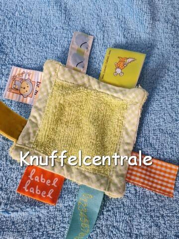 Label Label klein badstof vierkant knuffeldoek groen