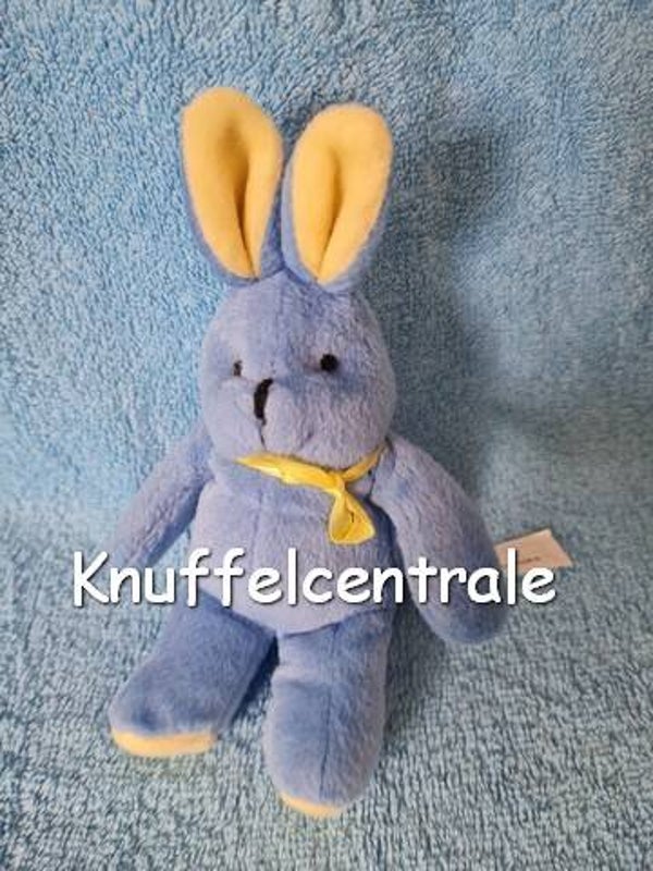 Hema Konijn blauw geel vintage 18 cm