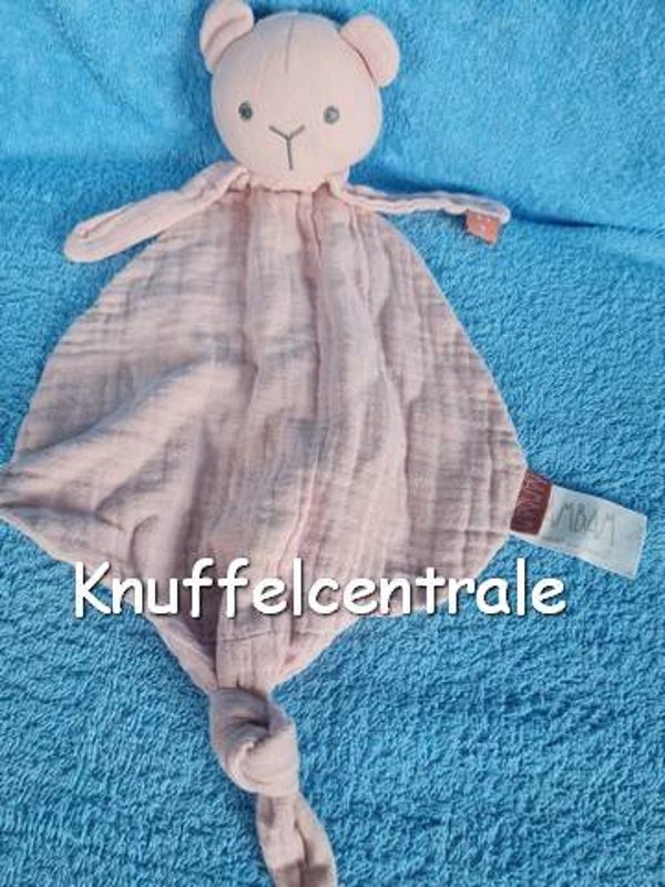 Bambam beer bam bam katoen knuffeldoek roze oudroze hydrofiel