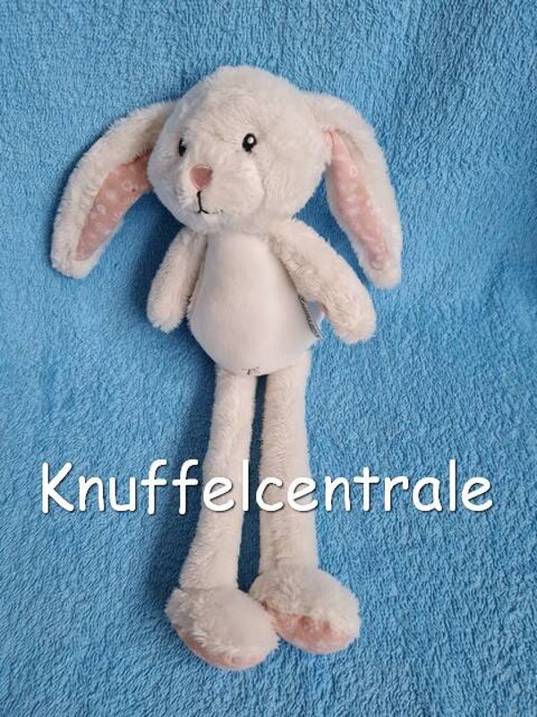 Little Dutch konijn knuffel 32 cm wit / roze gebloemd (zonder label)