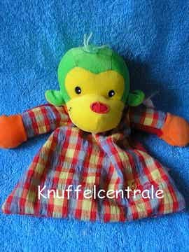 Tiamo aap aapje gekleurd  knuffeldoek met rammel