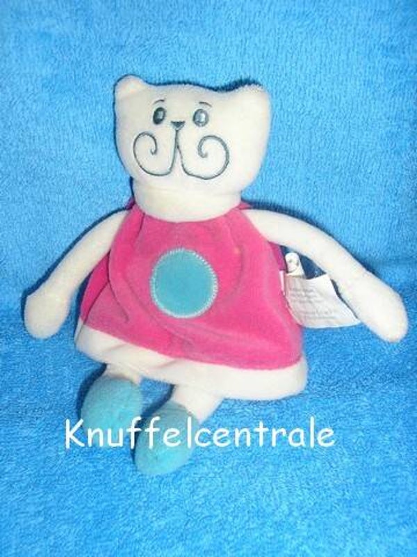 Difrax poes wit velours met roze jurk