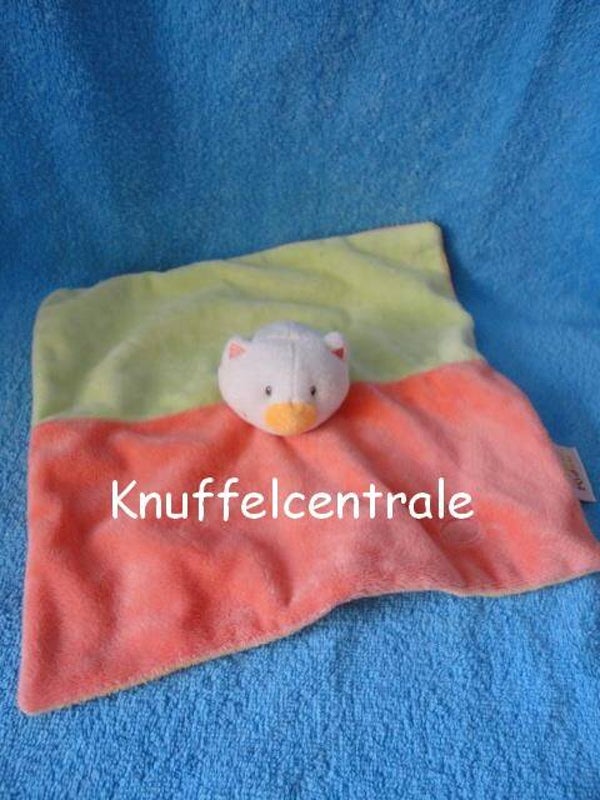 Doukidou poes beer goen oranje knuffeldoek