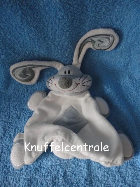 Prenatal konijn wit blauw grijs  knuffeldoek (zonder label)