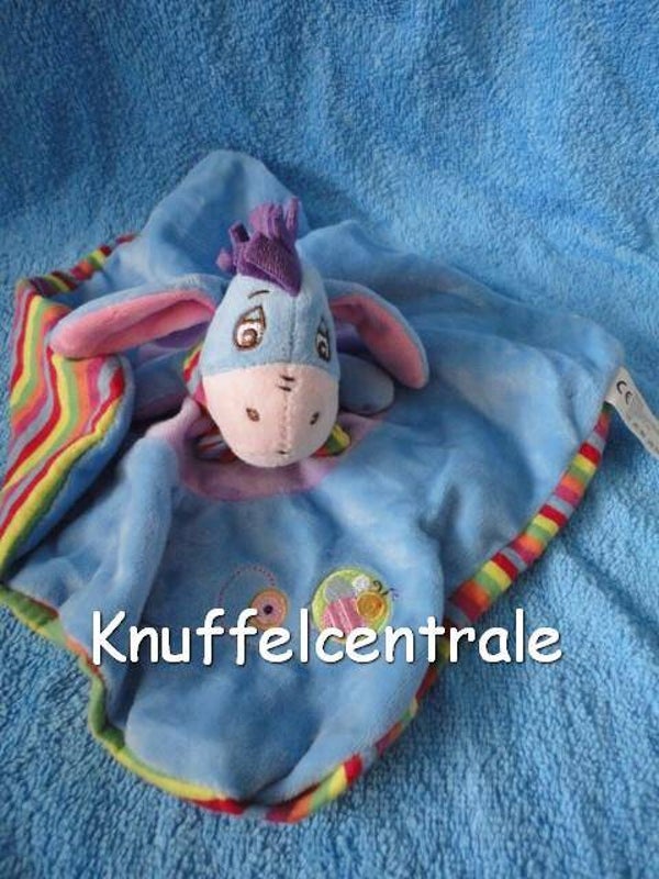 Iejoor Eyore knuffeldoek Nicotoy blauw paars met strepen