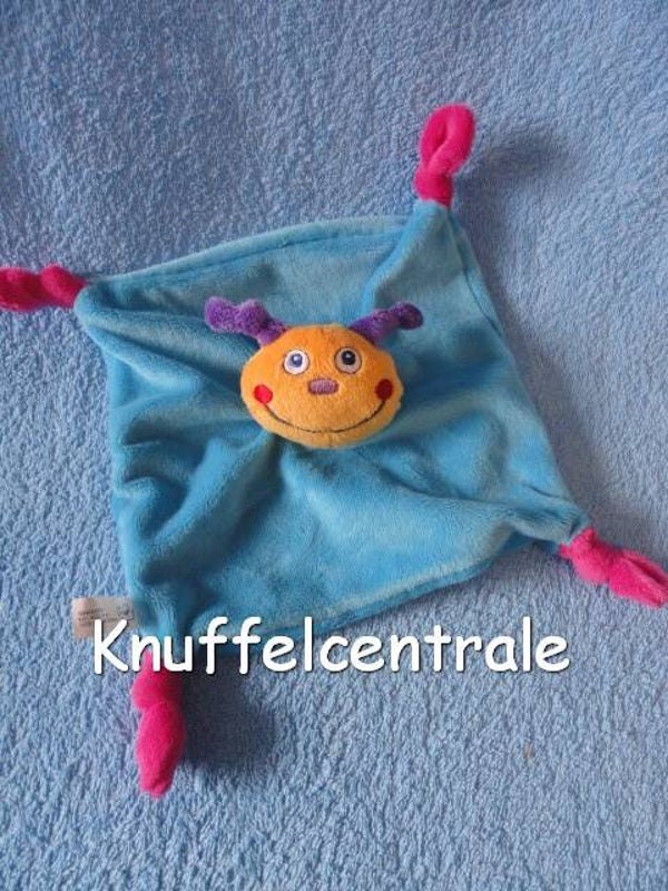 Tendertoys rups vlinder knuffeldoek blauw met rammel