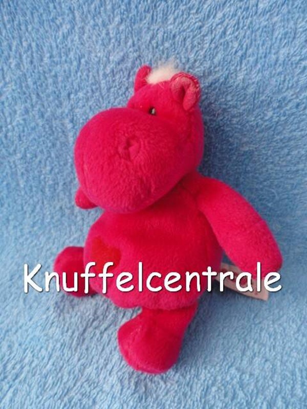 Nici nijlpaard hippo roze fuchsia 20 cm
