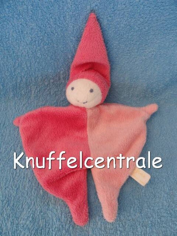 Difrax Pierrot spookje roze + fuchsia knuffeldoek langharig velours
