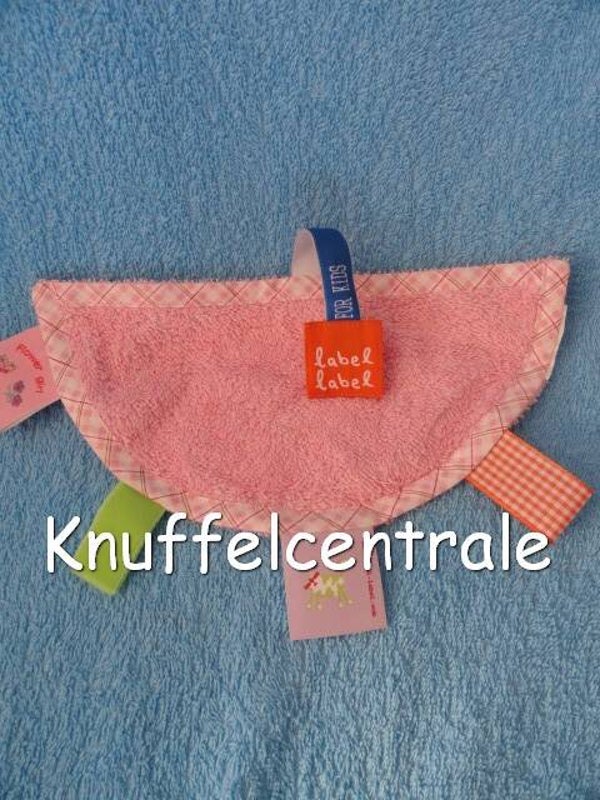 Label Label half rond knuffeldoek roze