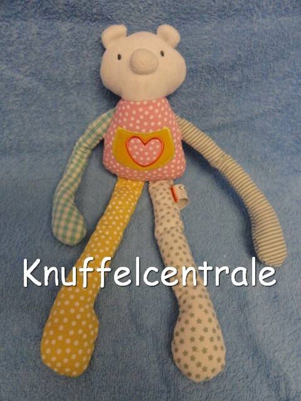 Hema poes katoen hartje op buik roze (zonder label)