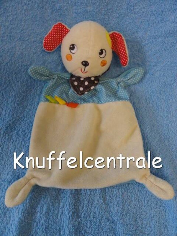 Nicotoy Hond knuffeldoek blauw met sjaaltje (zonder label)