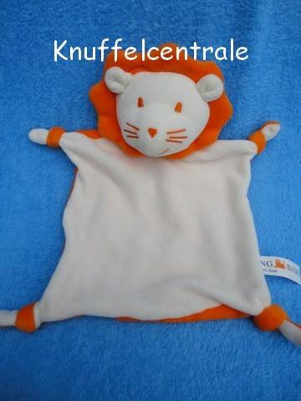 ING leeuw knuffeldoek wit met oranje manen (zonder label)