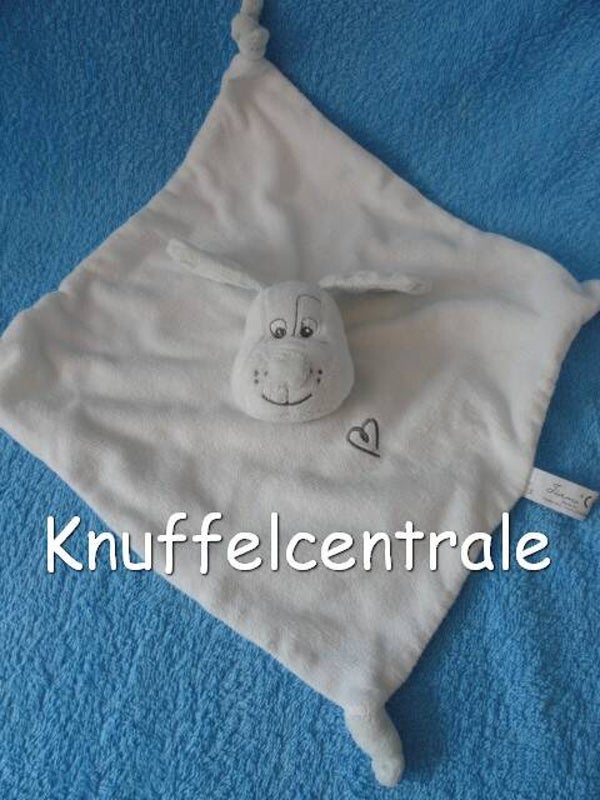 Tiamo hond knuffeldoek wit met hartje (zonder label)