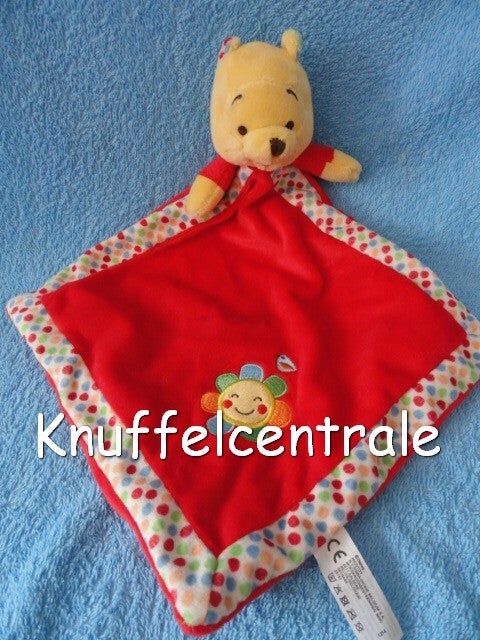 Winnie the Pooh knuffeldoek Nicotoy Disney Baby rood met stippels