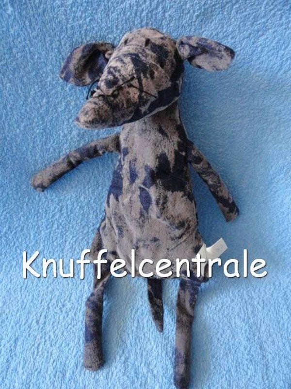 Difrax muis Tekkel hond jeans katoen knuffel 38 cm