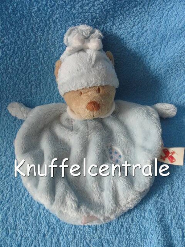 Nicotoy beer knuffeldoek blauw  lieveheersbeestjes rondlopend