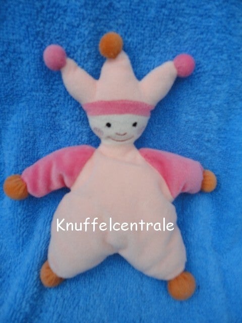 Unitoys harlekijn  pop met kroon roze