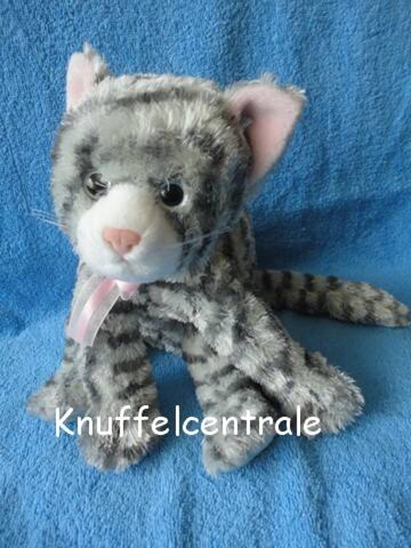 TY poes kat 2004 Classic Caviar Tabby Cat Grey Striped Kitty