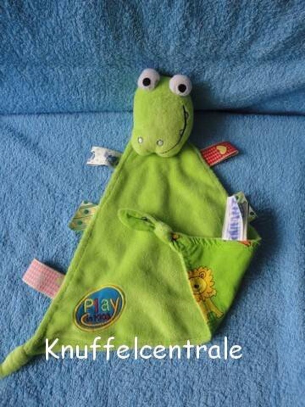 Evora Krokodil Play in Kids knuffeldoek groen met rammel