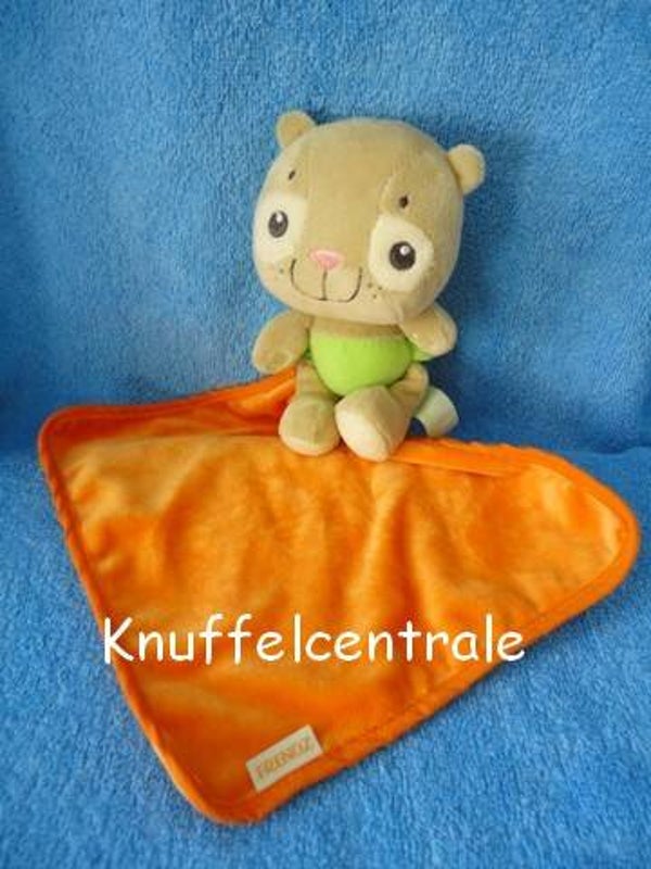 Frendz beer V&D op oranje knuffeldoek met rammel (zonder label)