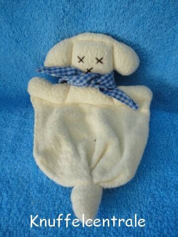 Keptin-JR Schaap poppetje knuffeldoek badstof 18 cm (zonder label)
