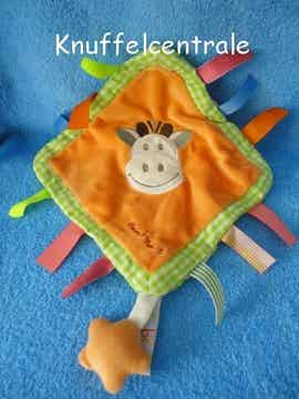 Bambino Koe knuffeldoek labels met piep met ster hanger Tiamo