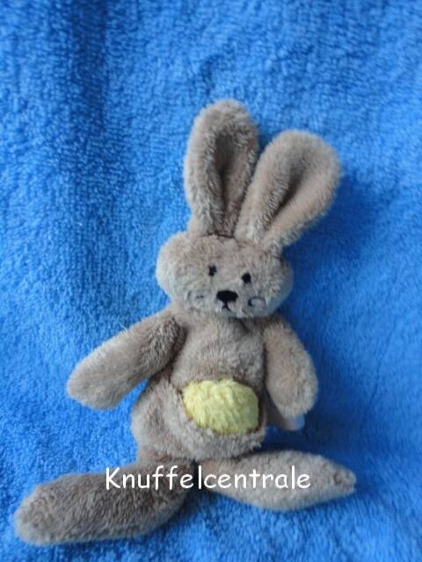 Difrax konijn bruin velours met buidel 16 cm