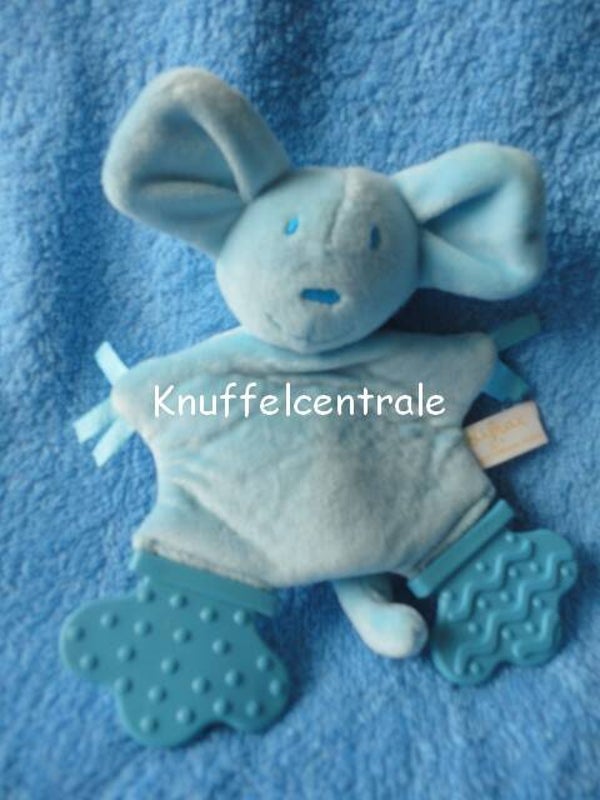 Difrax muis met rubberen bijtflappen lichtblauw